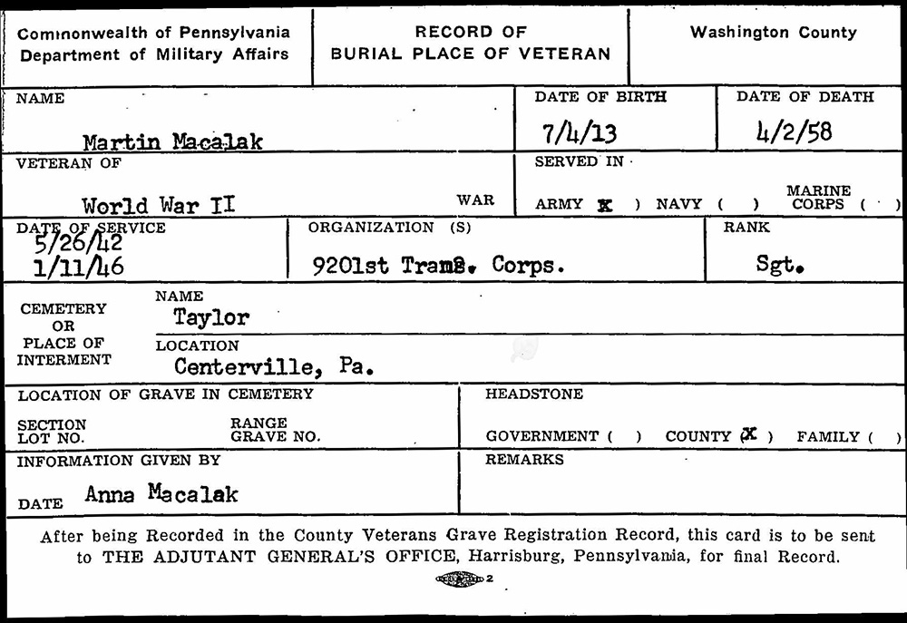 veteran burial